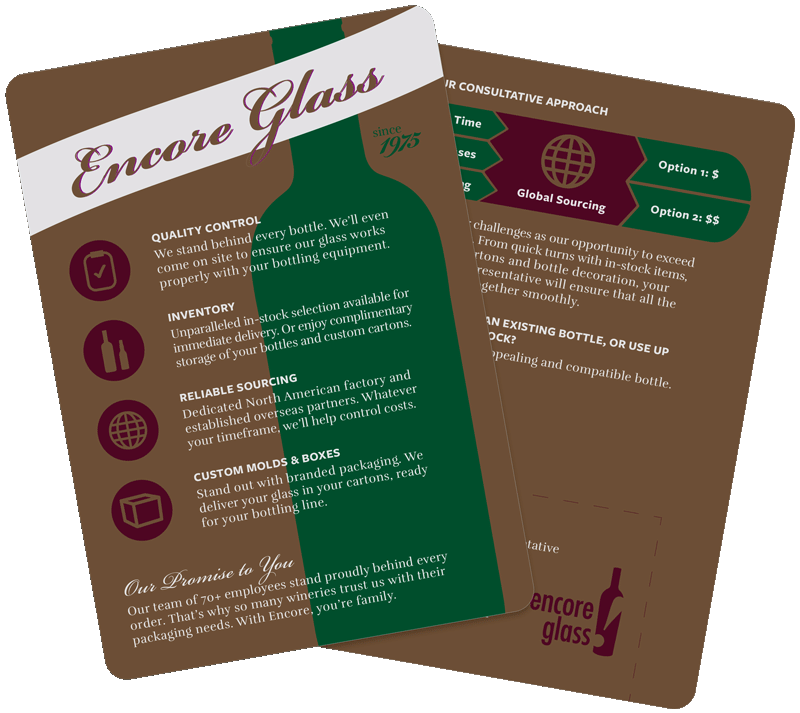 Encore Glass Enclosure Card for Sample Shipments